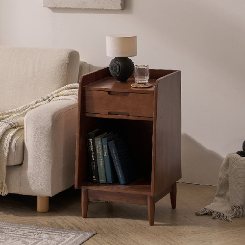 우디 원목 사이드 테이블 높은 협탁 VNM075C